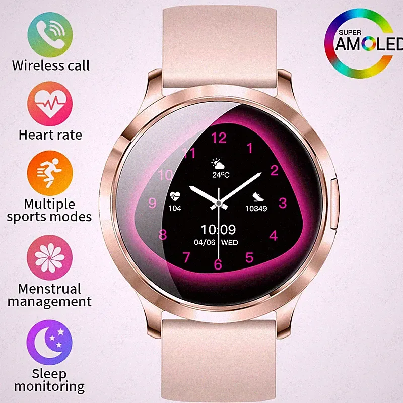 Smartwatch Damen Herren 2025 AMOLED 3D Bildschirm Bluetooth Anruf Android IOS