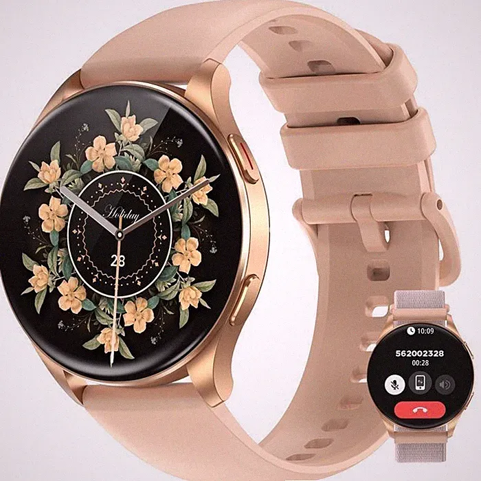Smartwatch Damen Herren AMOLED Always-On Display Fitnessuhr Mit Telefonfunktion