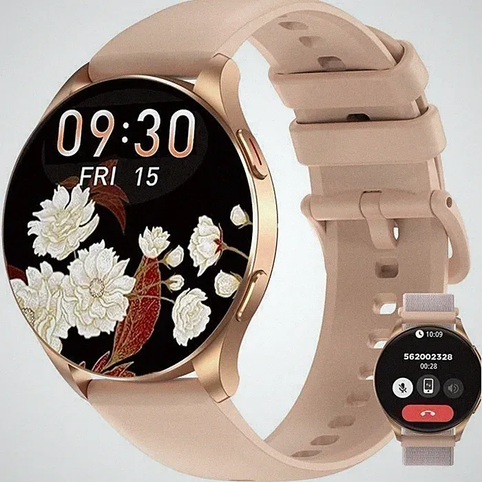 Smartwatch Damen Herren AMOLED Always-On Display Fitnessuhr Mit Telefonfunktion