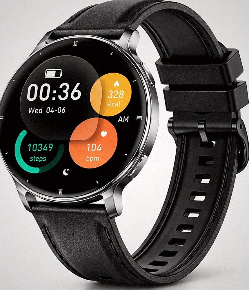 Smartwatch Damen Herren AMOLED Bluetooth Uhr Anrufe Fitness Puls