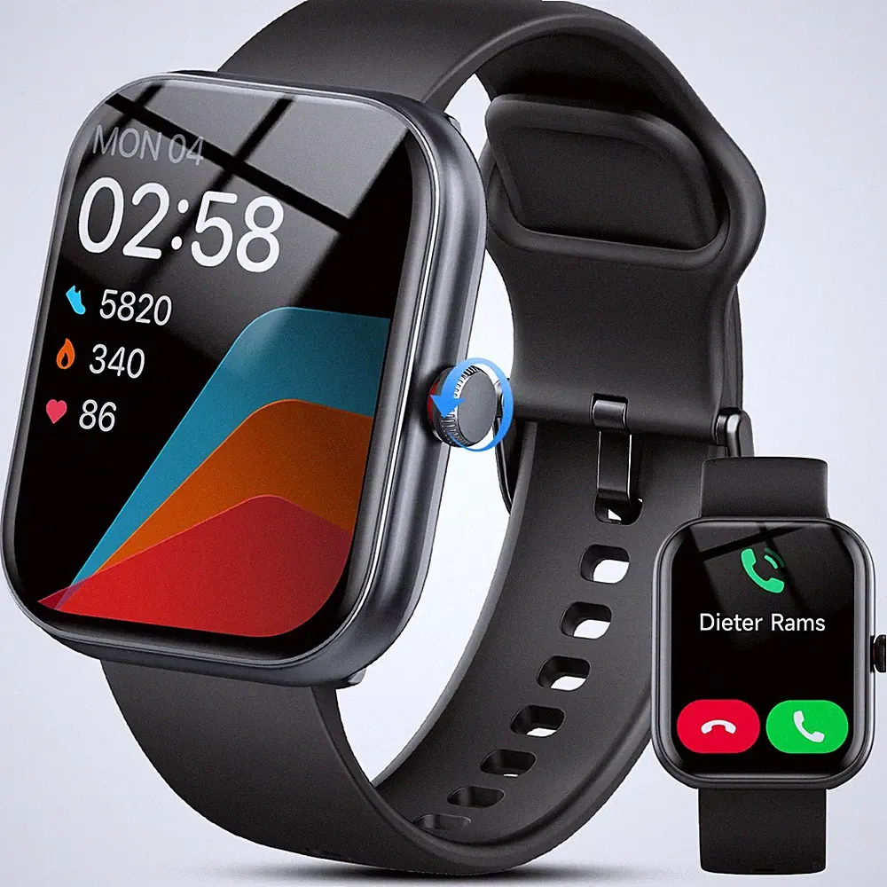 Smartwatch Damen Herren Anrufe/Alexa, 1.91" HD Fitnessuhr mit Pulsuhr Schlafm...