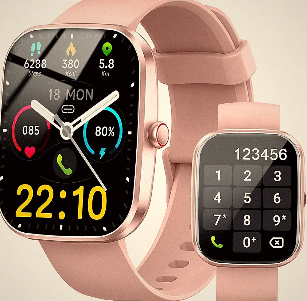 Smartwatch Damen Herren Fitnessuhr, 1.91" HD mit Telefonfunktion Smart Watch