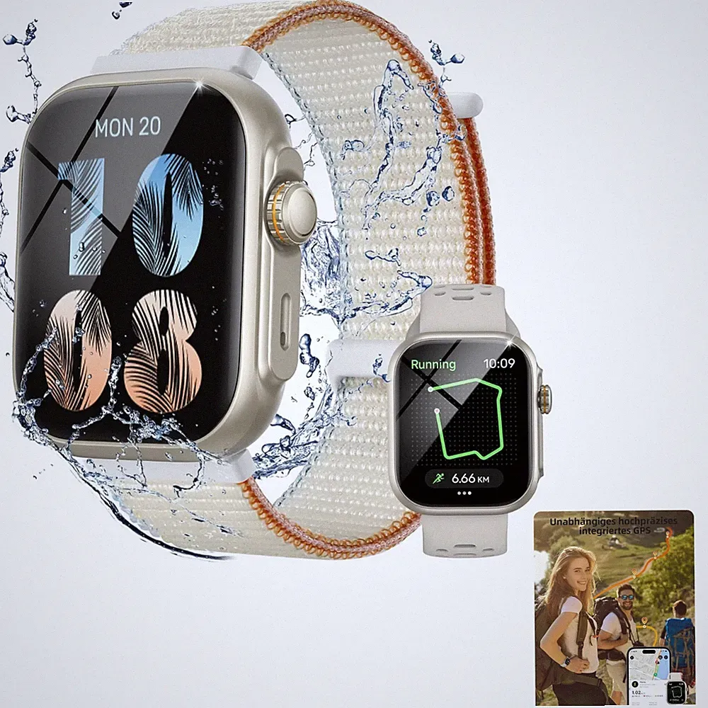 smartwatch damen silber eckig