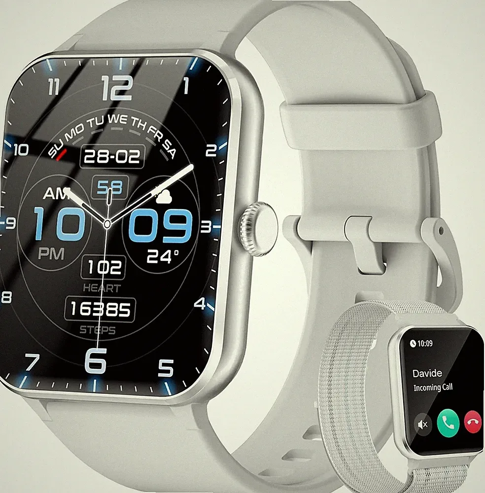 Smartwatch Damen Herren Fitnessuhr mit Bluetooth Anrufe Sportuhr mit Pulsmesser