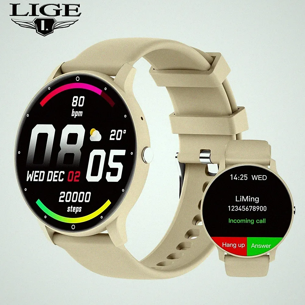 Smartwatch Damen Herren Fitnessuhr Schrittzähler Pulsuhr Anruf Armbanduhr Gift