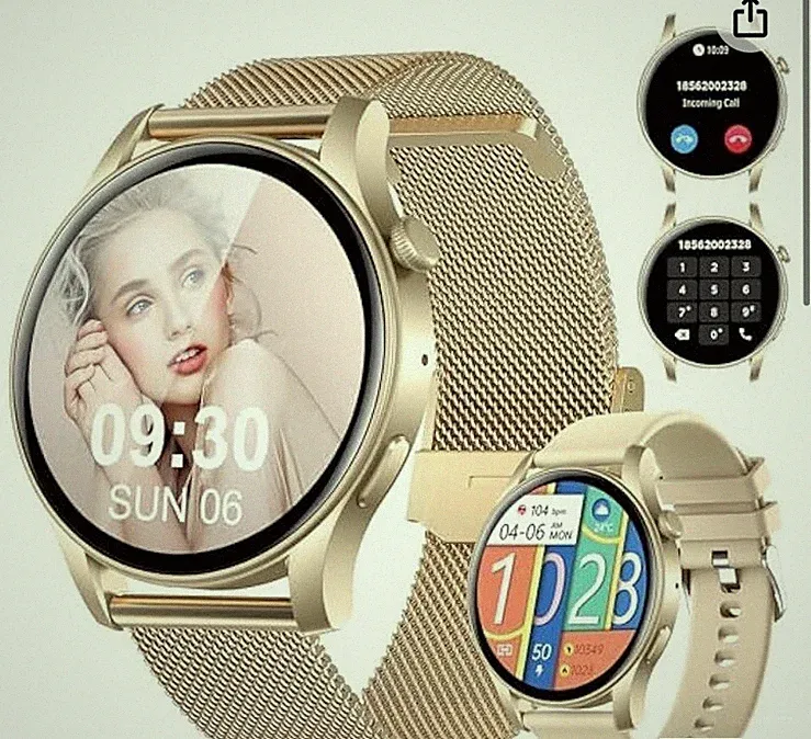 Smartwatch Damen Herren, Fitnessuhr, Telefonfunktion 1,39‘‘ AMOLED Display