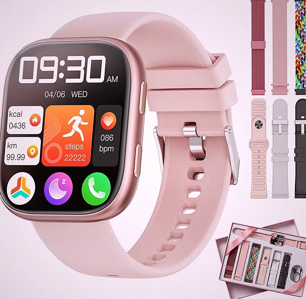 Smartwatch Damen Herren mit 7 Armbänder Geschenkset Armbanduhr für iOS Android