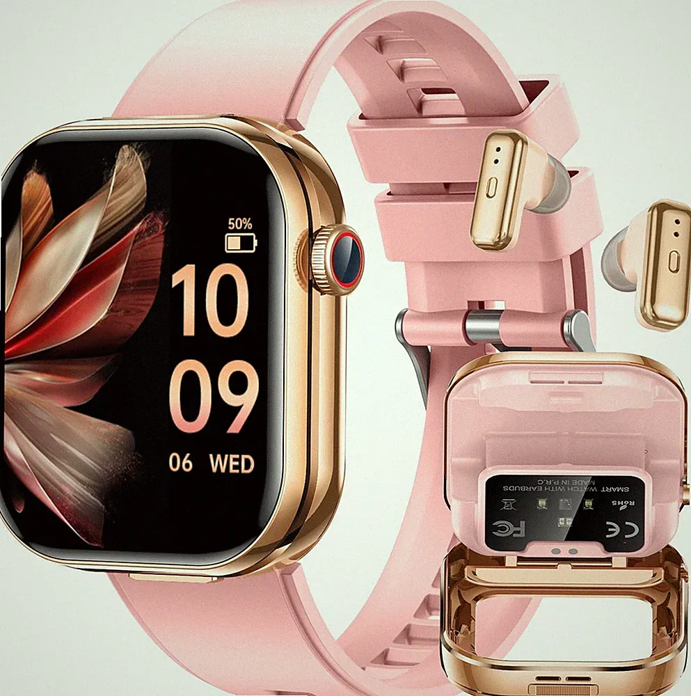 Smartwatch Damen Herren Mit Bluetooth Kopfhörern: 2,02" HD Touchscreen Smart Wat