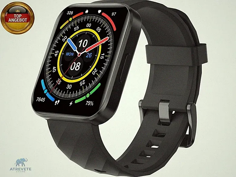 Smartwatch Damen Herren mit Bluetooth-Telefonie, 100+ Sportmodi, Fitness