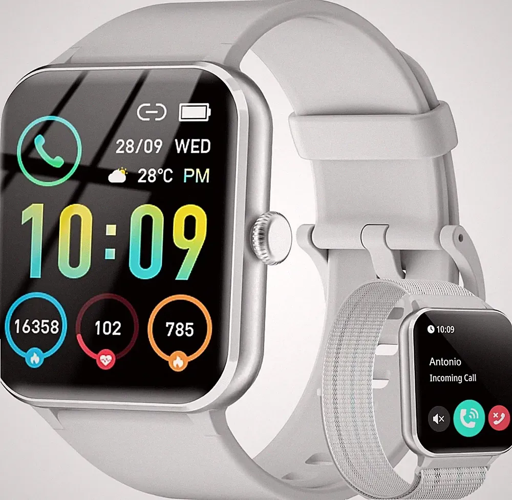 Smartwatch Damen Herren mit Künstliche KI Sportuhr Schrittzähler für Android iOS