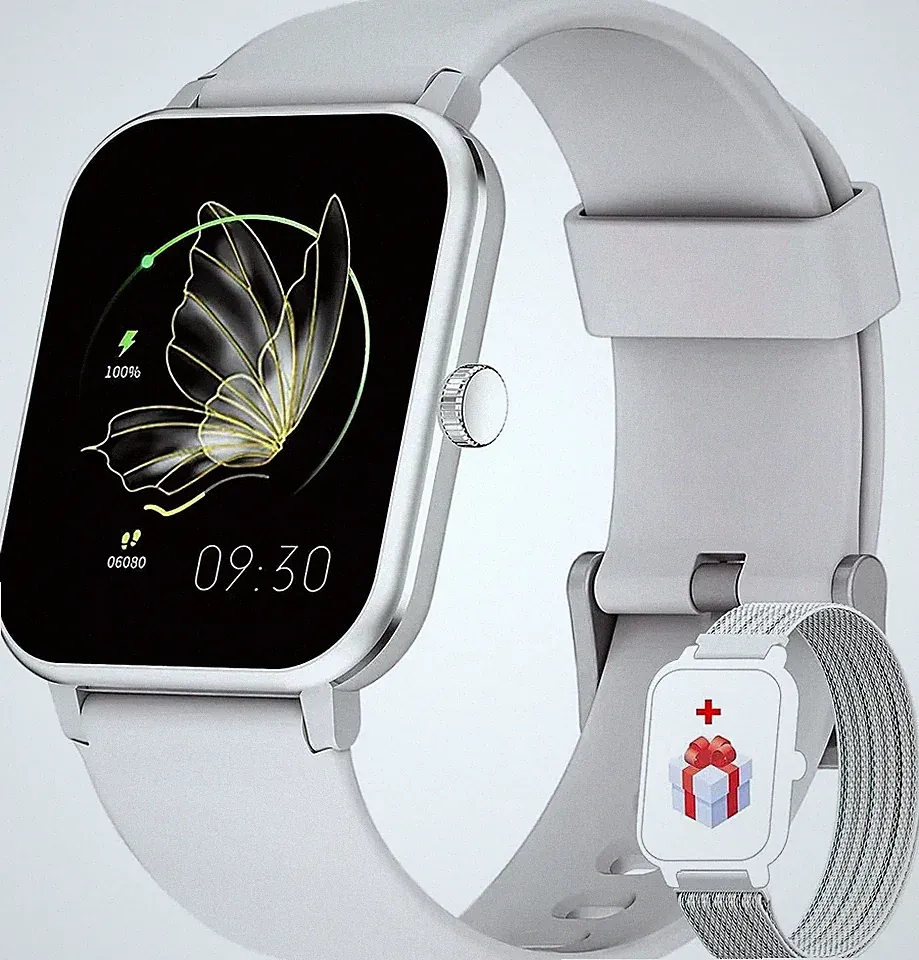 Smartwatch Damen Herren mit Künstliche KI Sportuhr Schrittzähler für Android iOS