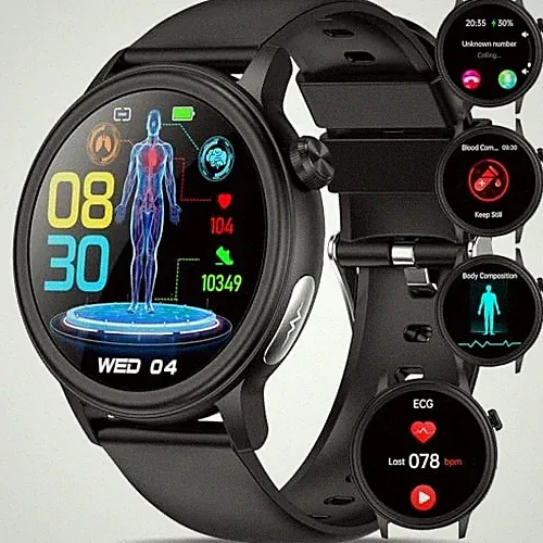 Smartwatch Damen Herren mit ΒΙυtｚυcker EKG+HRV/Harnsäure/BMI,1,39“Blu tzucker