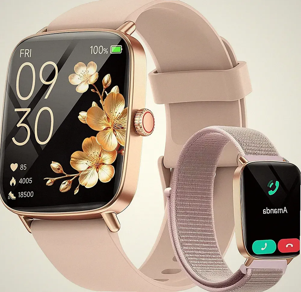Smartwatch Damen Herren Mit Telefonfunktion, 1,85" Smart Watch, Fitnessuhr Mit H