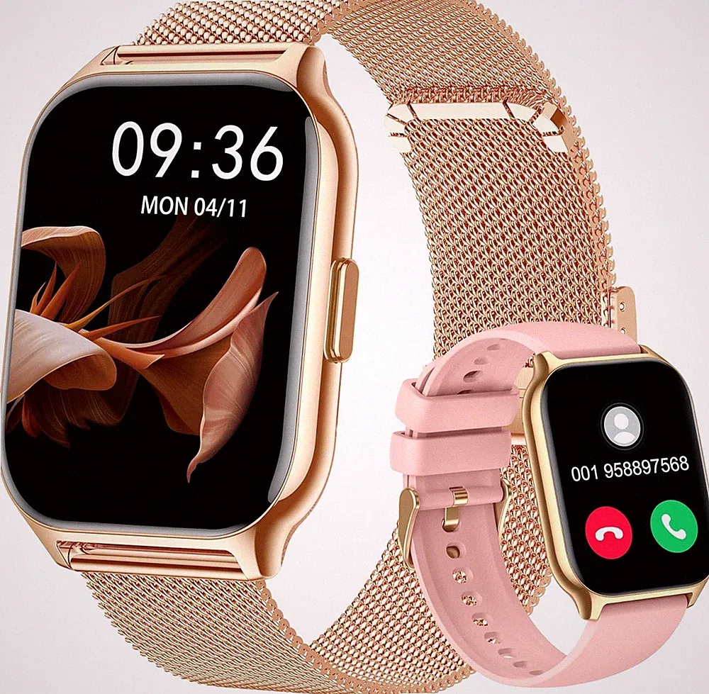 Smartwatch Damen Herren mit Telefonfunktion Armbanduhr für iPhone Samsung Huawei