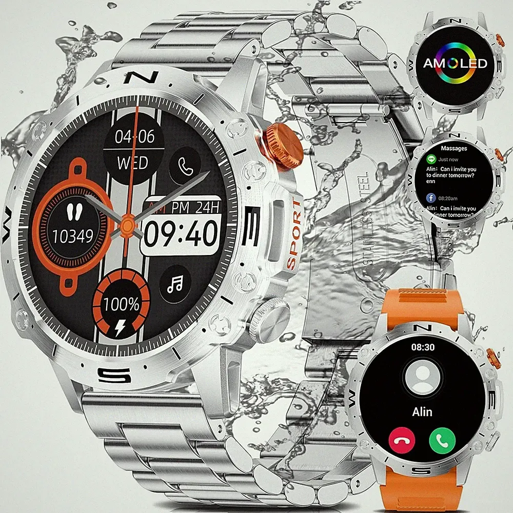 Smartwatch Damen Herren mit Telefonfunktion Armbanduhr Sport für iPhone Samsung