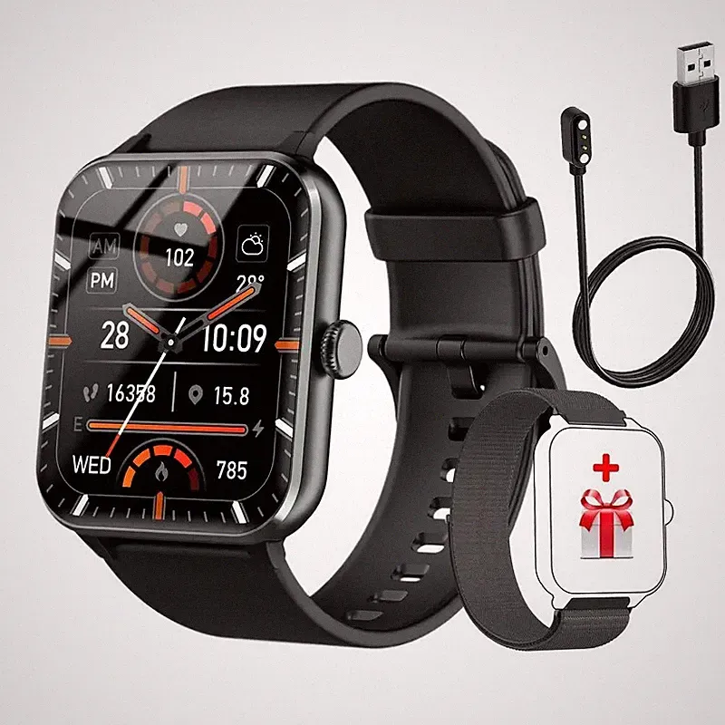 Smartwatch Damen Herren mit Telefonfunktion Fitnessuhr Schrittzähler Uhr SpO2 DE