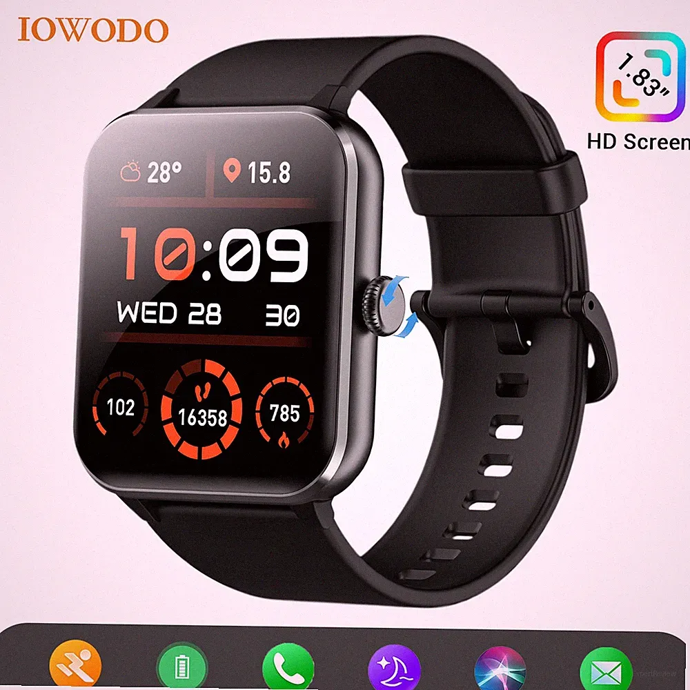 Smartwatch Damen Herren mit Telefonfunktion Fitnessuhr Schrittzähler Uhr SpO2 DE