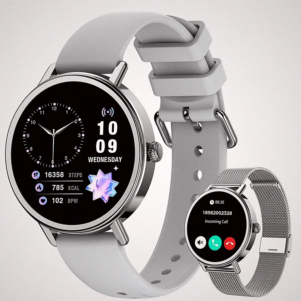 Smartwatch Damen Herren mit Telefonfunktion mit Herzfrequenz/SpO2/Schlaf Monitor