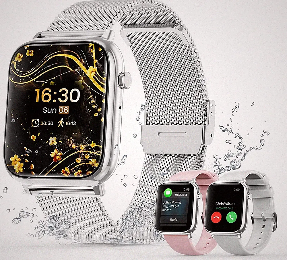 Smartwatch Damen Herren mit Telefonfunktion Sportuhr Armbanduhr für IOS Android