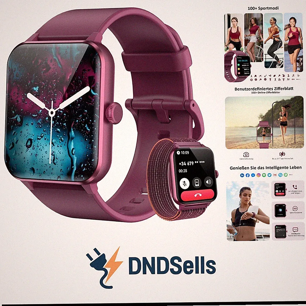 smartwatch damen weinrot