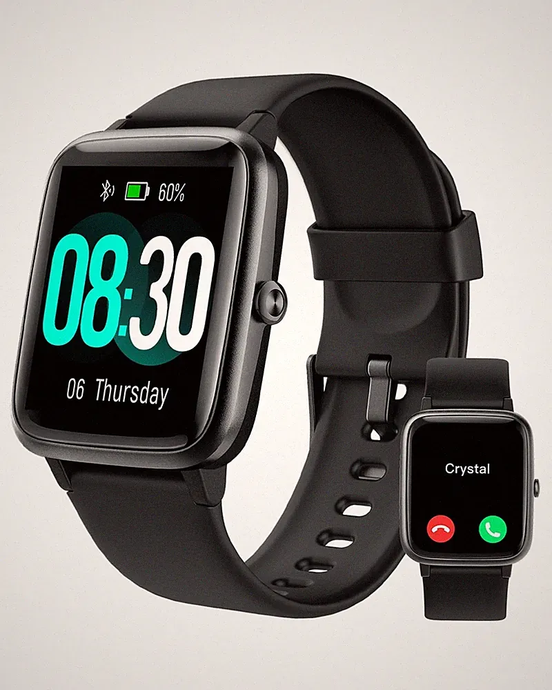 Smartwatch Damen Herren Telefonfunktion 1,85 HD Fitnessuhr 100+ Sportmodi GPS