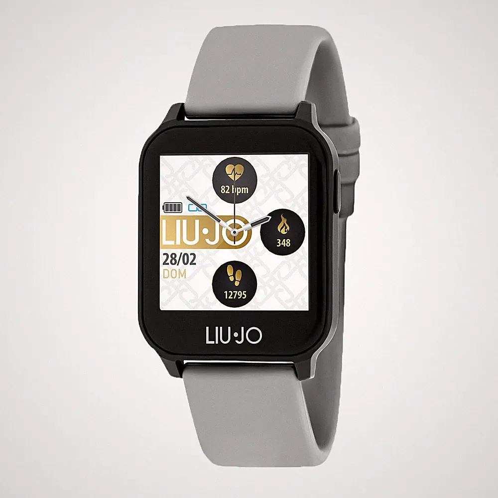 Smartwatch Damen LIU JO LUXURY SWLJ008 Silikon Grau Schwarz Touchscreen