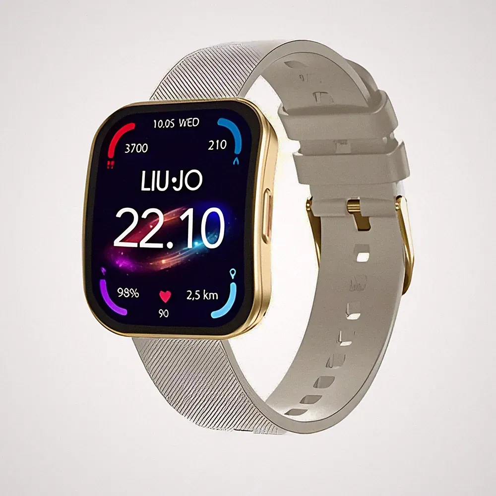 Smartwatch Damen LIU JO LUXURY VOICE CURVED SWLJ215 Silikon Grau Golden