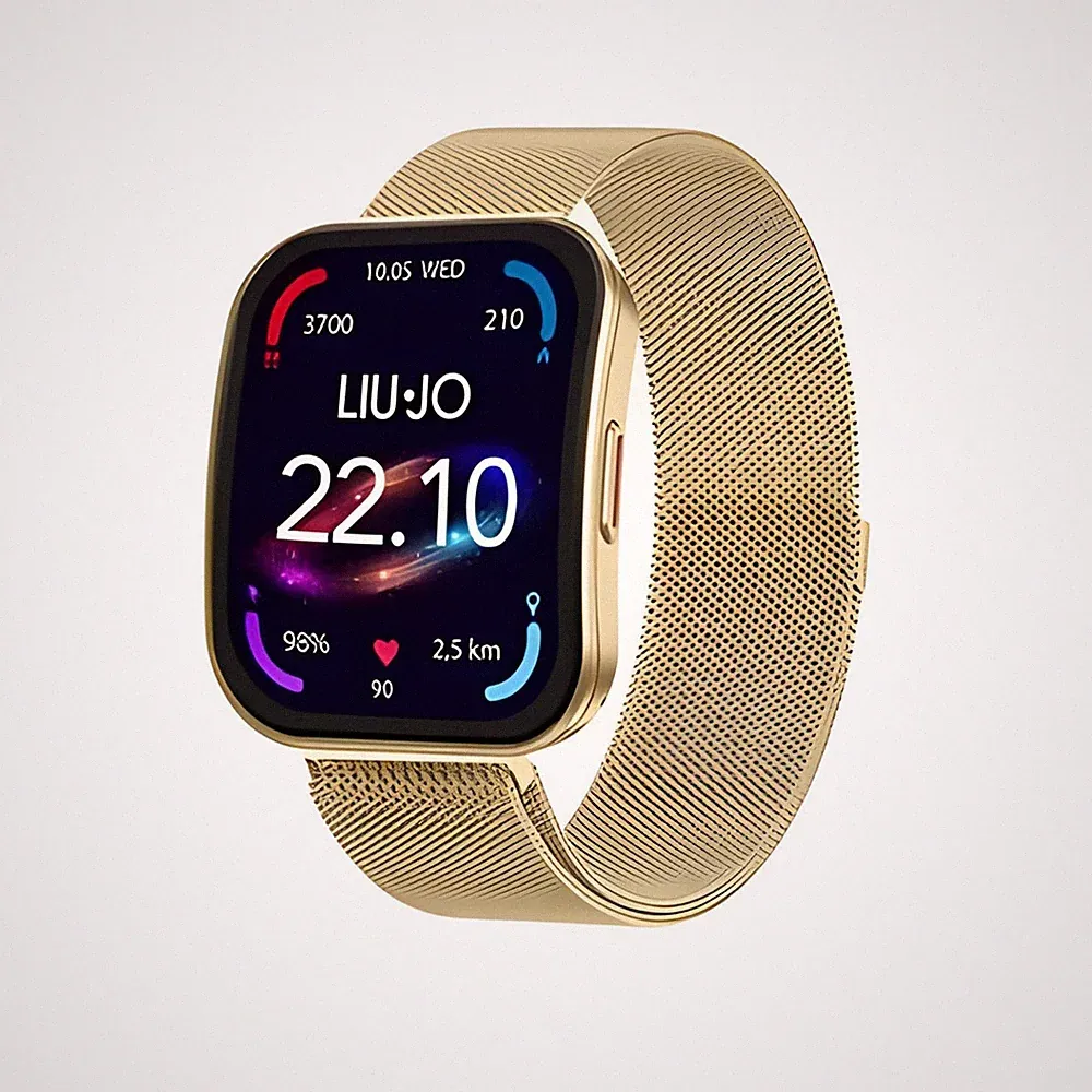 Smartwatch Damen LIU JO LUXURY VOICE CURVED SWLJ218 Edelstahl Golden Mesh