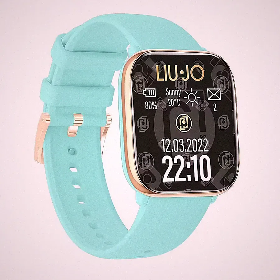 Smartwatch Damen LIU JO LUXURY VOICE RAINBOW SWLJ155 Silikon Turkis Touchscreen