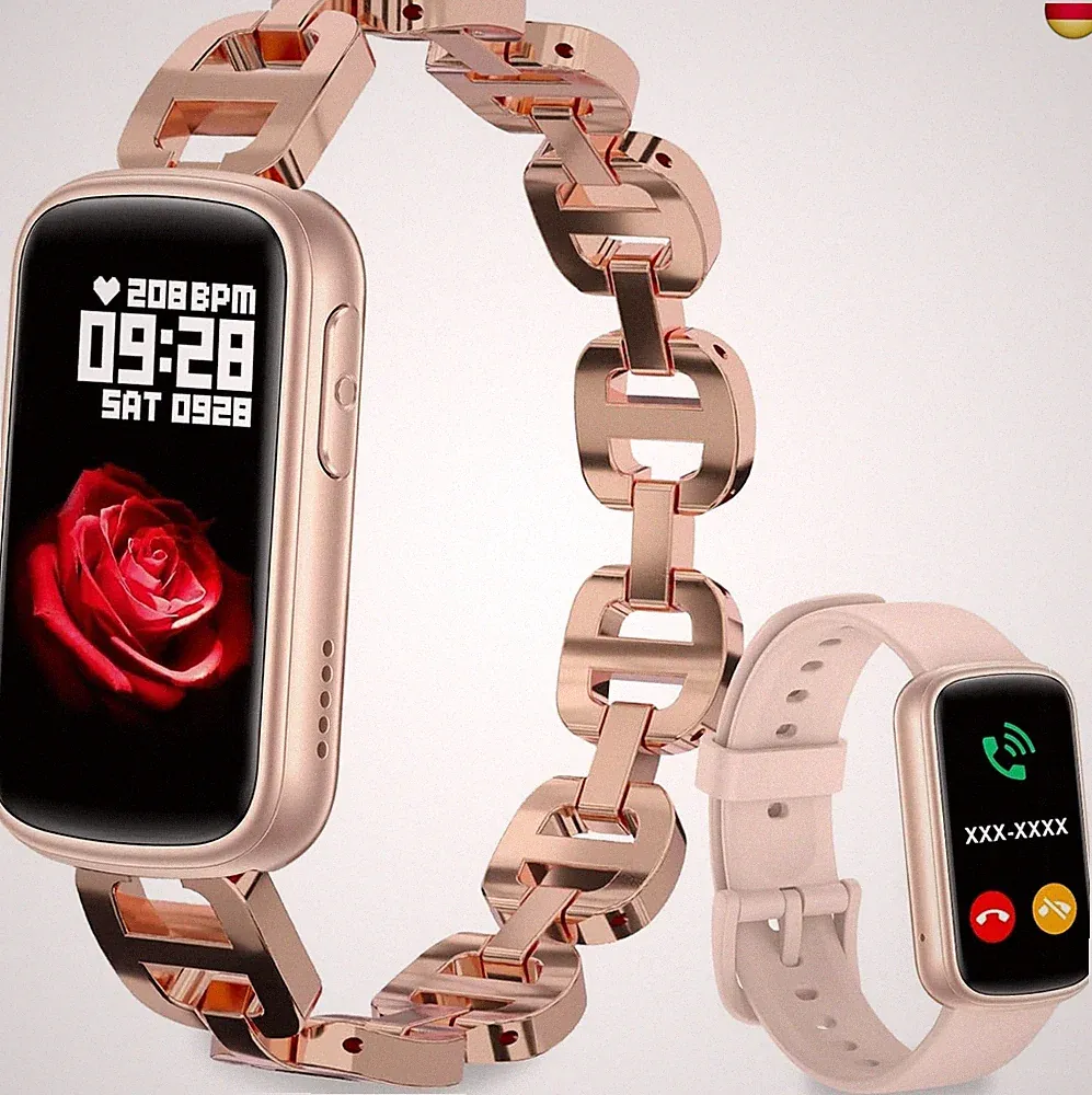 Smartwatch Damen mit BLE5.3 Anrufe,1.47" Touchscreen Pulsuhr SpO2