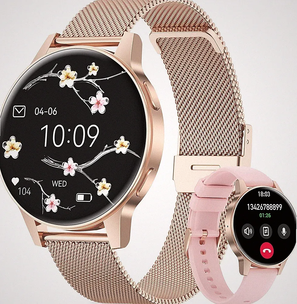 smartwatch damen mit siri/et/hrv, 1.27" tft voll touch screen smart watch