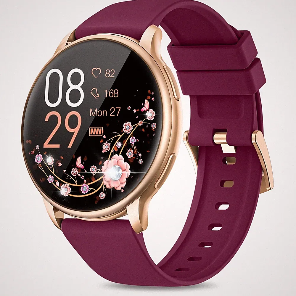 Smartwatch Damen mit Telefonfunktion 1.27" HD Voll Touch Screen, Armbanduhr m...