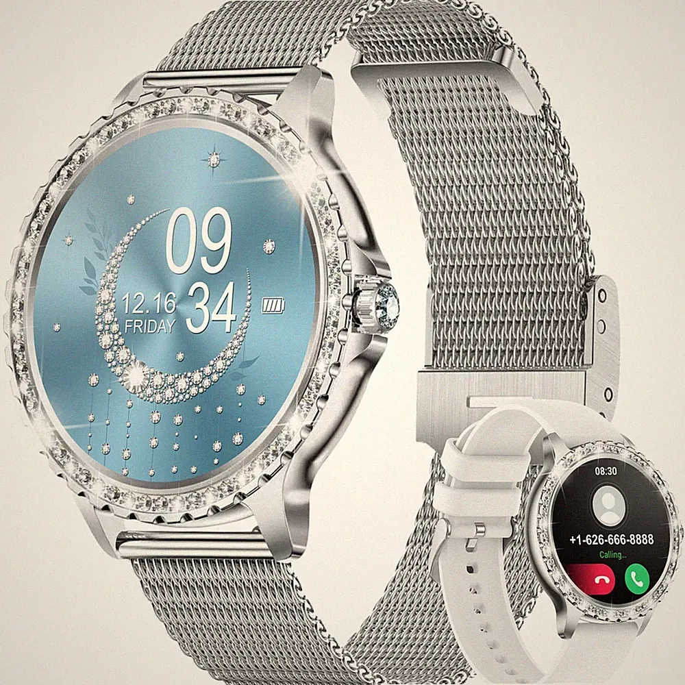 Smartwatch Damen mit Telefonfunktion, 1,35" HD Smart Watch Damen mit Herzfreq...