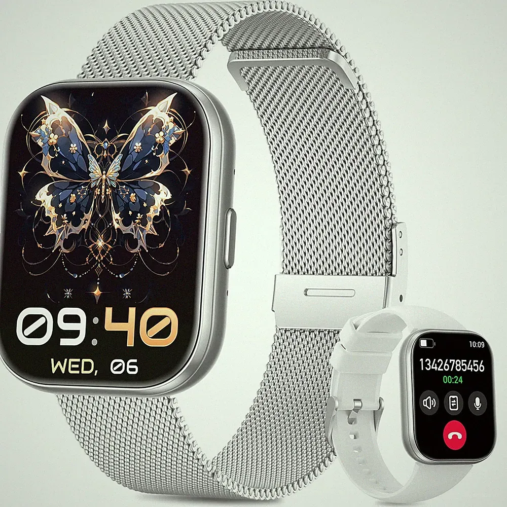 Smartwatch Damen mit Telefonfunktion, 1.75" TFT Smart Watch, mit 24H Pulsuhr/...