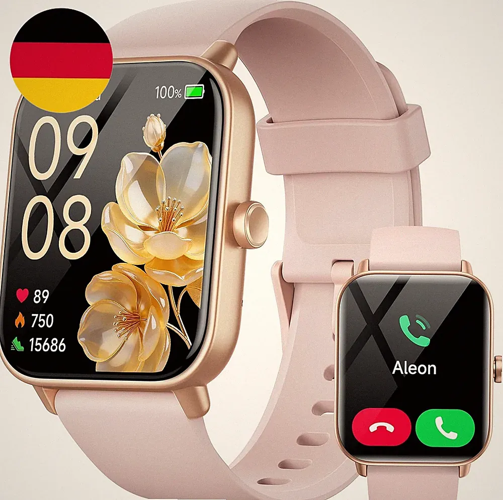 Smartwatch Damen Mit Telefonfunktion,1.8" Smart Watch Fitnessuhr Mit Whatsapp Un