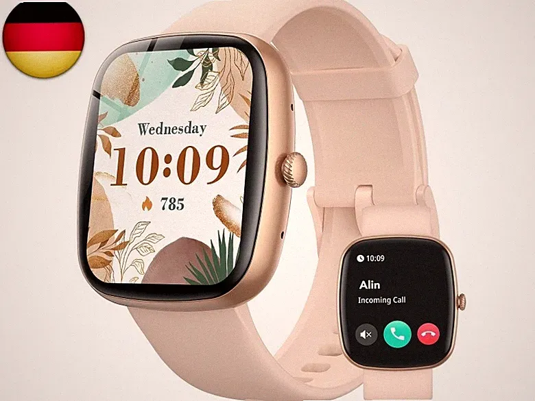 Smartwatch Damen mit Telefonfunktion, 1,83" Fitnessuhr mit 100+ Sportmodi