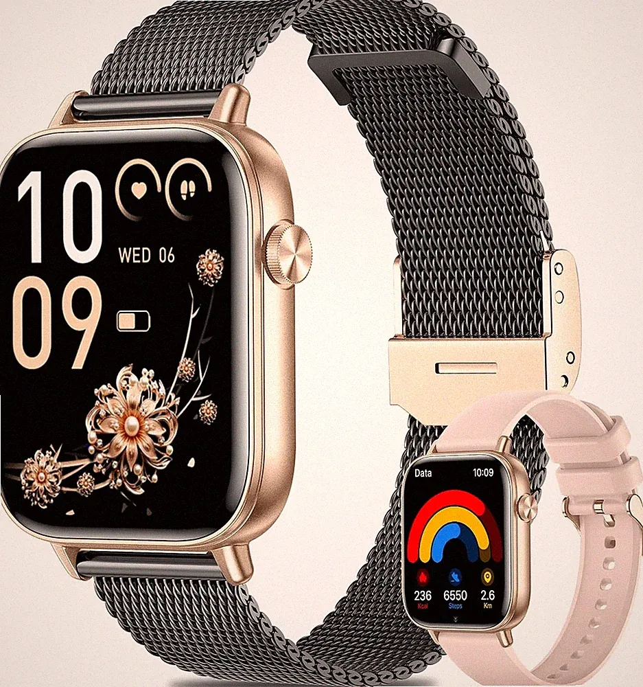 Smartwatch Damen mit Telefonfunktion, 1,83" HD Touchscreen Smart Watch mit