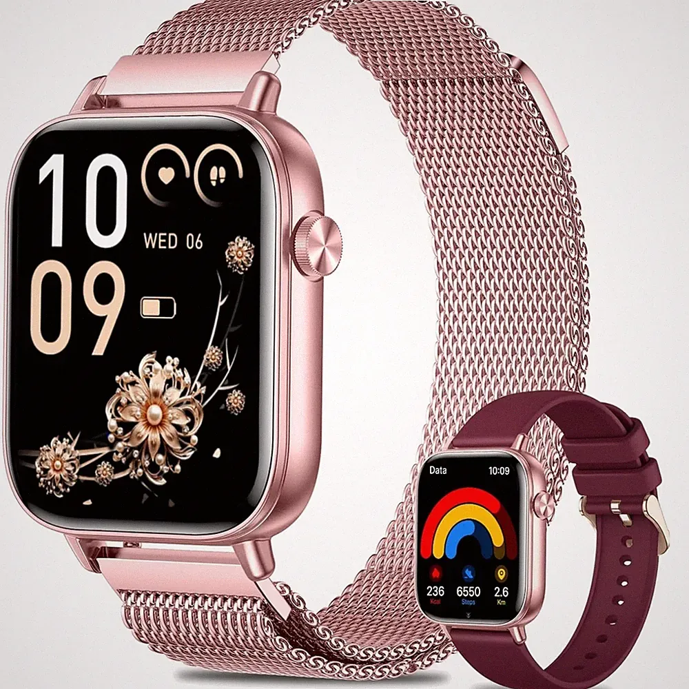 Smartwatch Damen mit Telefonfunktion, 1,83" Touchscreen Fitness Tracker mit 1...