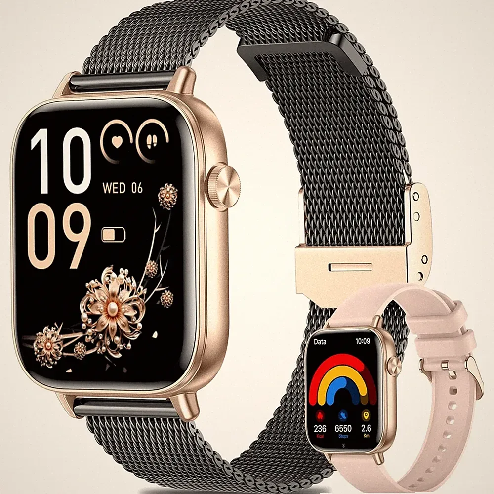Smartwatch Damen mit Telefonfunktion, 1,83" Touchscreen Fitnessuhr 100+ Sport...
