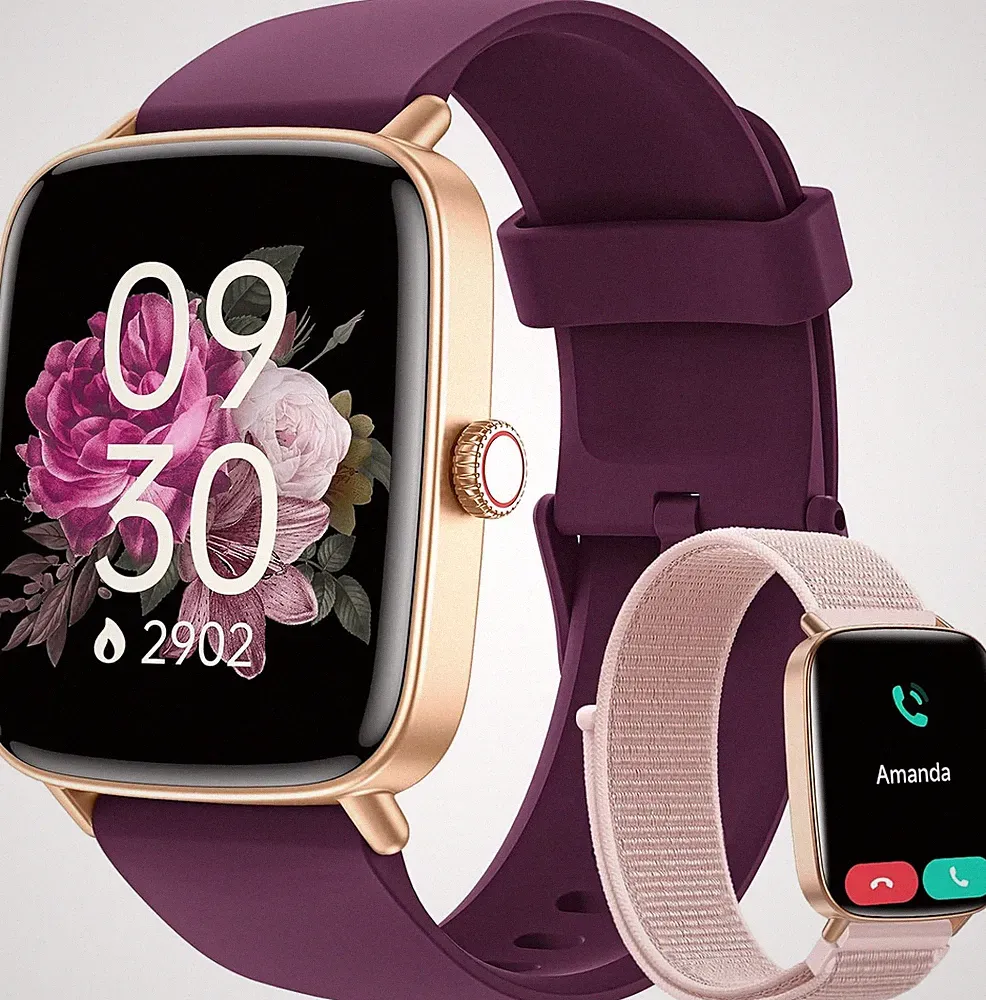 Smartwatch Damen mit Telefonfunktion 1,85" Fitnessuhr Frauen Smart Watch