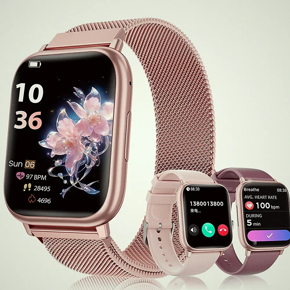 Smartwatch Damen mit Telefonfunktion, 3 Armbänder 1.83" HD Smart watch mit 24...