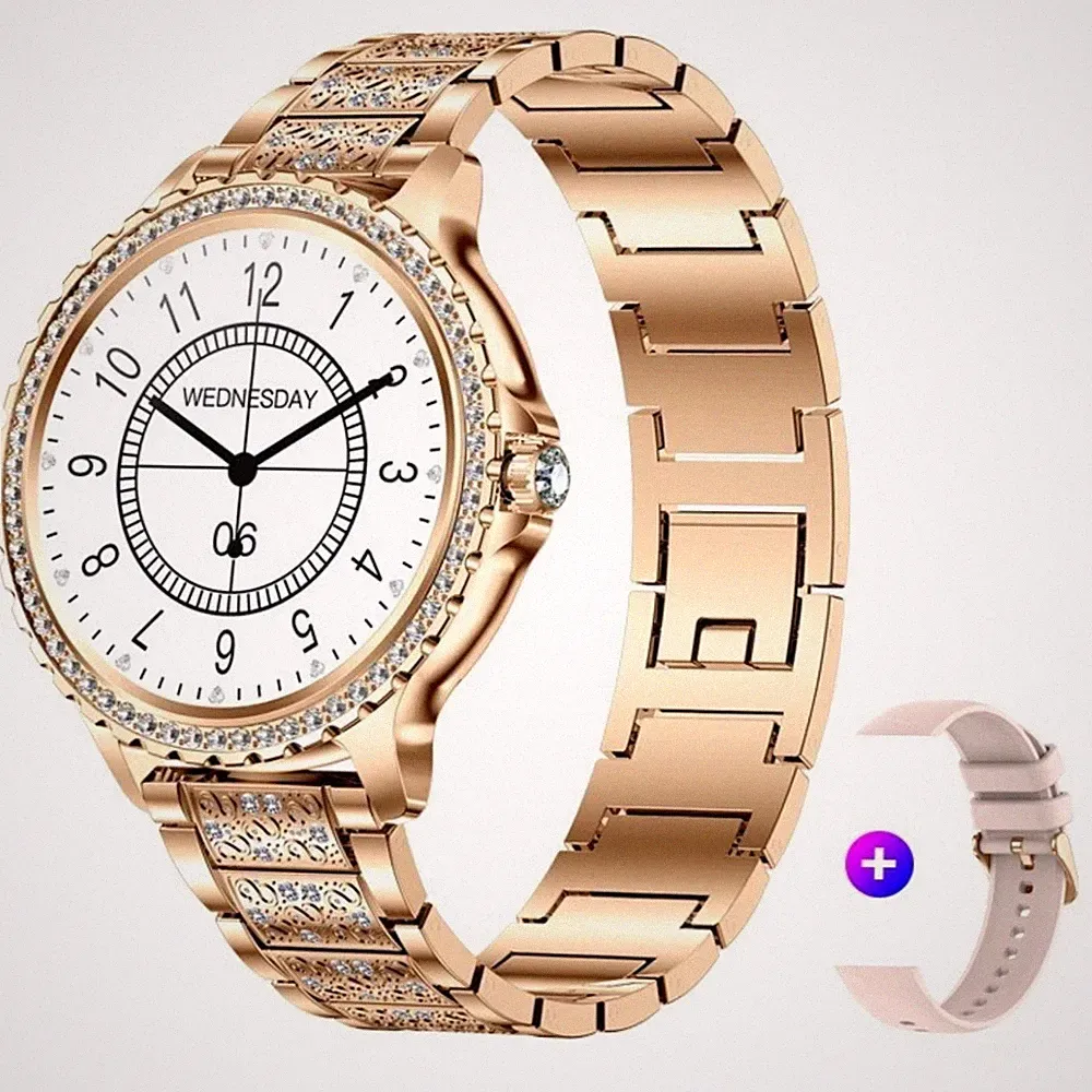 Smartwatch Damen mit Telefonfunktion Blutdruck Android Samsung iOS Apple - Gold