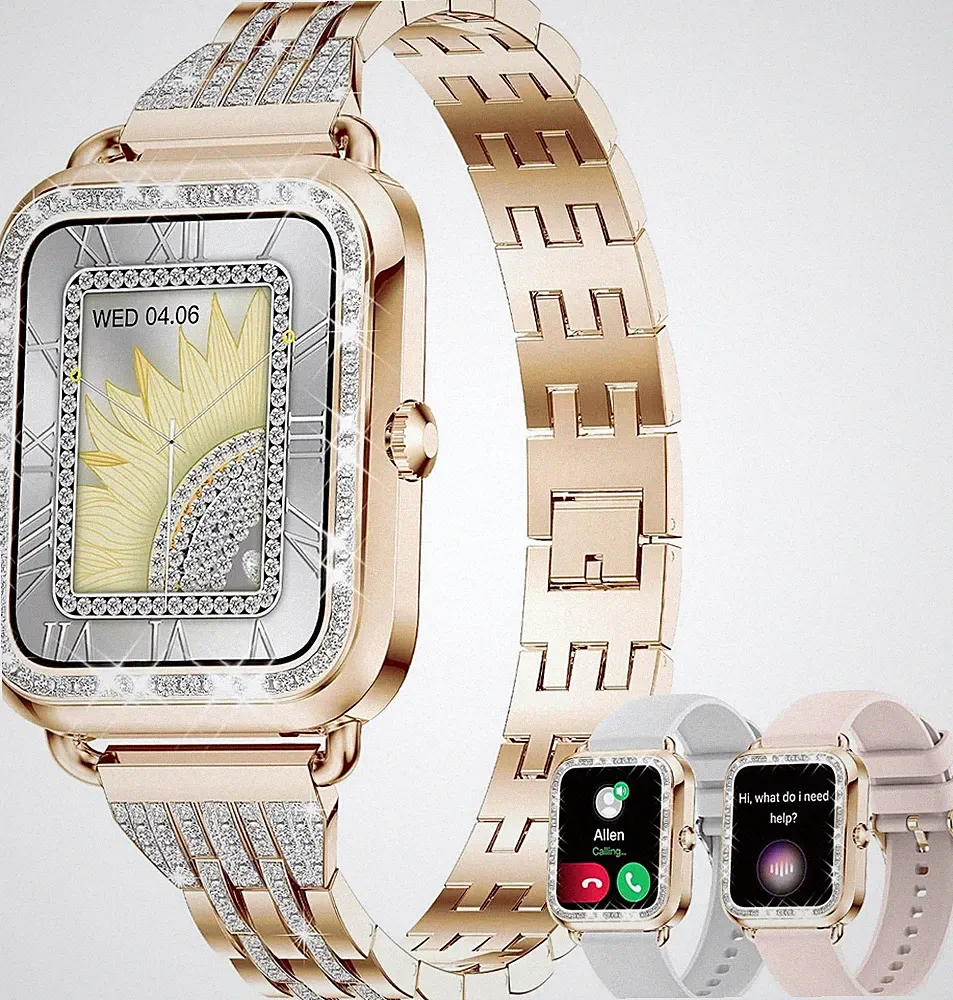 Smartwatch Damen Mit Telefonfunktion Diamant 1.29" Touch-FarbdisplaySmart Watch