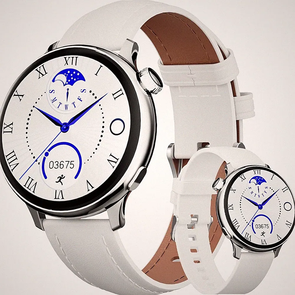 Smartwatch Damen mit Telefonfunktion Fitnessuhr 24h Herzfrequenz für Android iOS