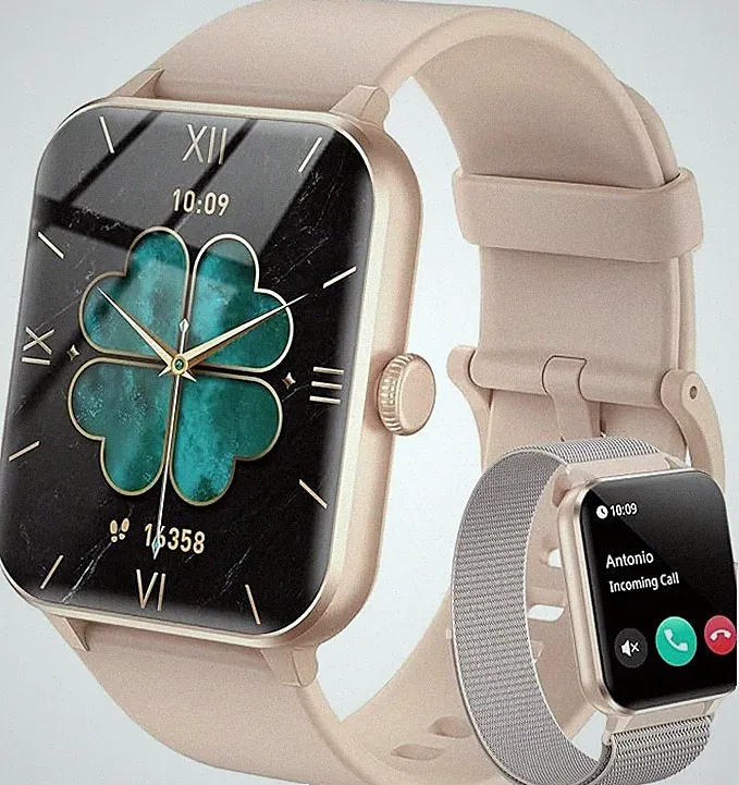 Smartwatch Damen mit Telefonfunktion mit SpO2, 24H Pulsuhr Blutdruck Schlafmonit