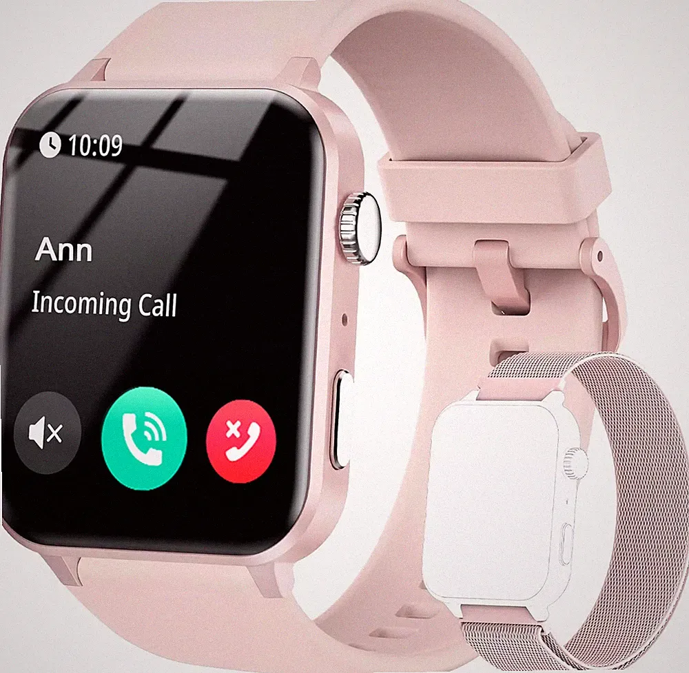 Smartwatch Damen mit Telefonfunktion Sprachassistent Schrittzähler Fitnessuhr DE