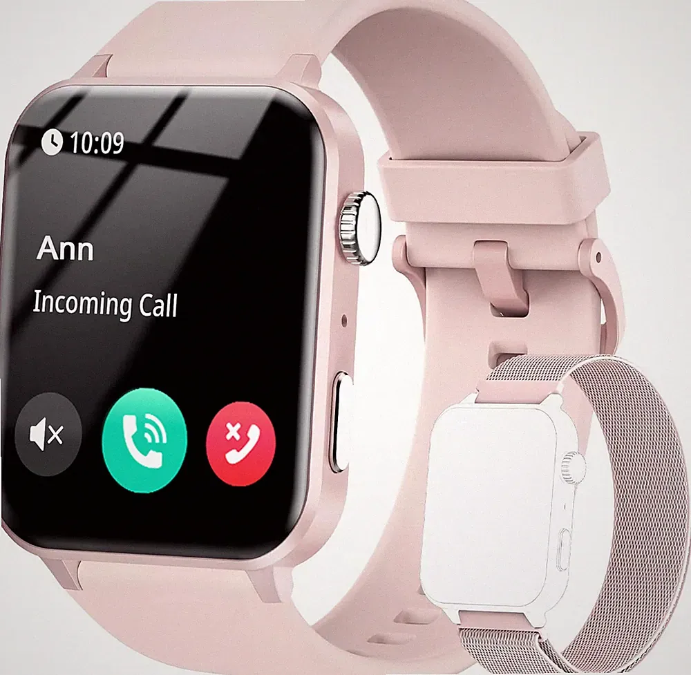 Smartwatch Damen mit Telefonfunktion Sprachassistent Schrittzähler Fitnessuhr DE