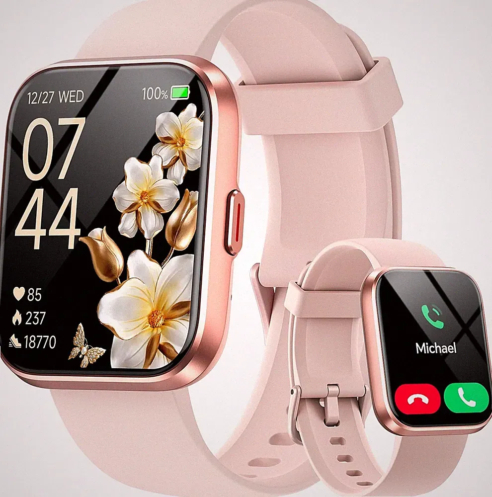 Smartwatch Damen Mit Telefonfunktion/Whatsapp, 1.85" Smart Watch Fitness Tracker