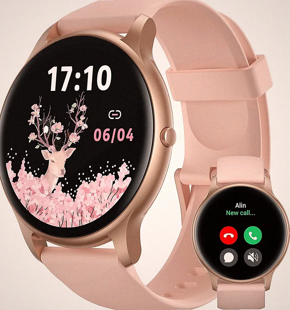 Smartwatch Damen Rose Gold 100 Sportmodi 1,5 Zoll