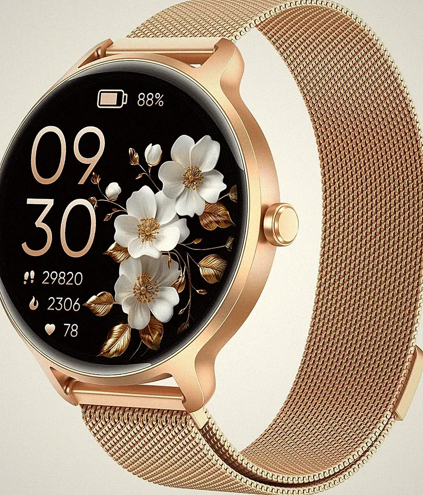 Smartwatch Damen Rund 1,27 Zoll AMOLED 120 Sportmodi Ultra Akku Robust